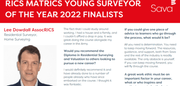 Lee Dowdall case study for the RICS Young Surveyor of the Year 2022 awards