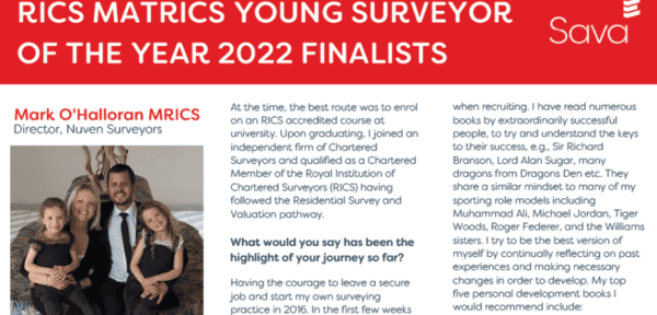 Mark O'Halloran case study for the RICS Young Surveyor of the Year 2022 awards