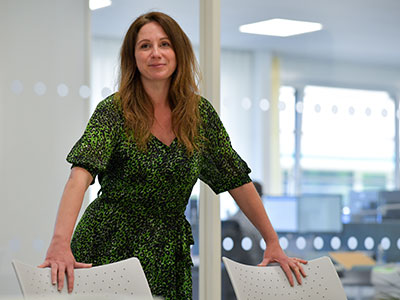 Helen Orme, Sava Head of Customer Engagement, at the Sava offices in Milton Keynes