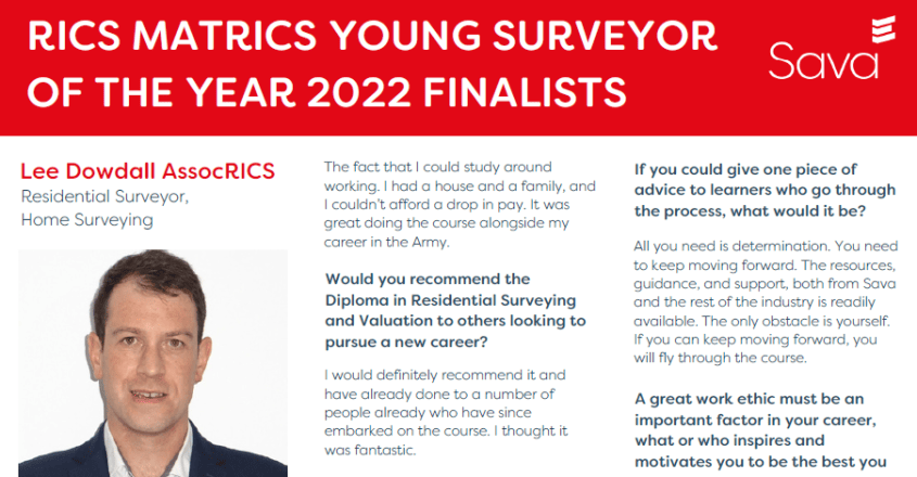 Lee Dowdall case study for the RICS Young Surveyor of the Year 2022 awards