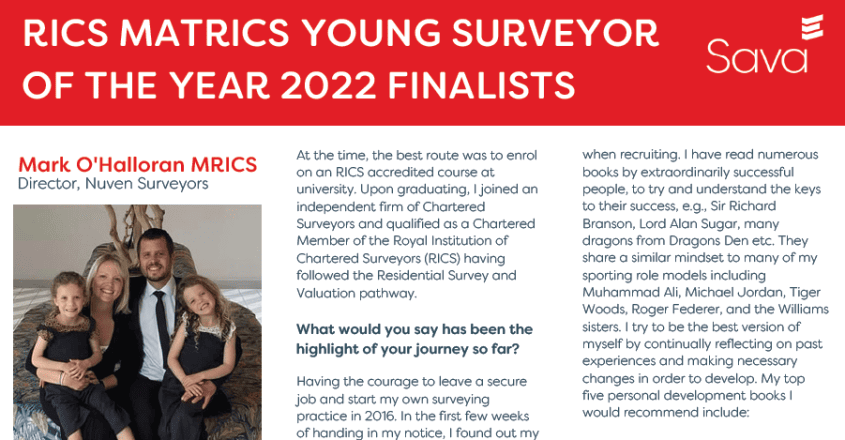 Mark O'Halloran case study for the RICS Young Surveyor of the Year 2022 awards