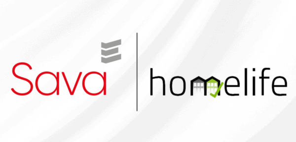 Image shows Sava and Homelife logos representing their new partnership.