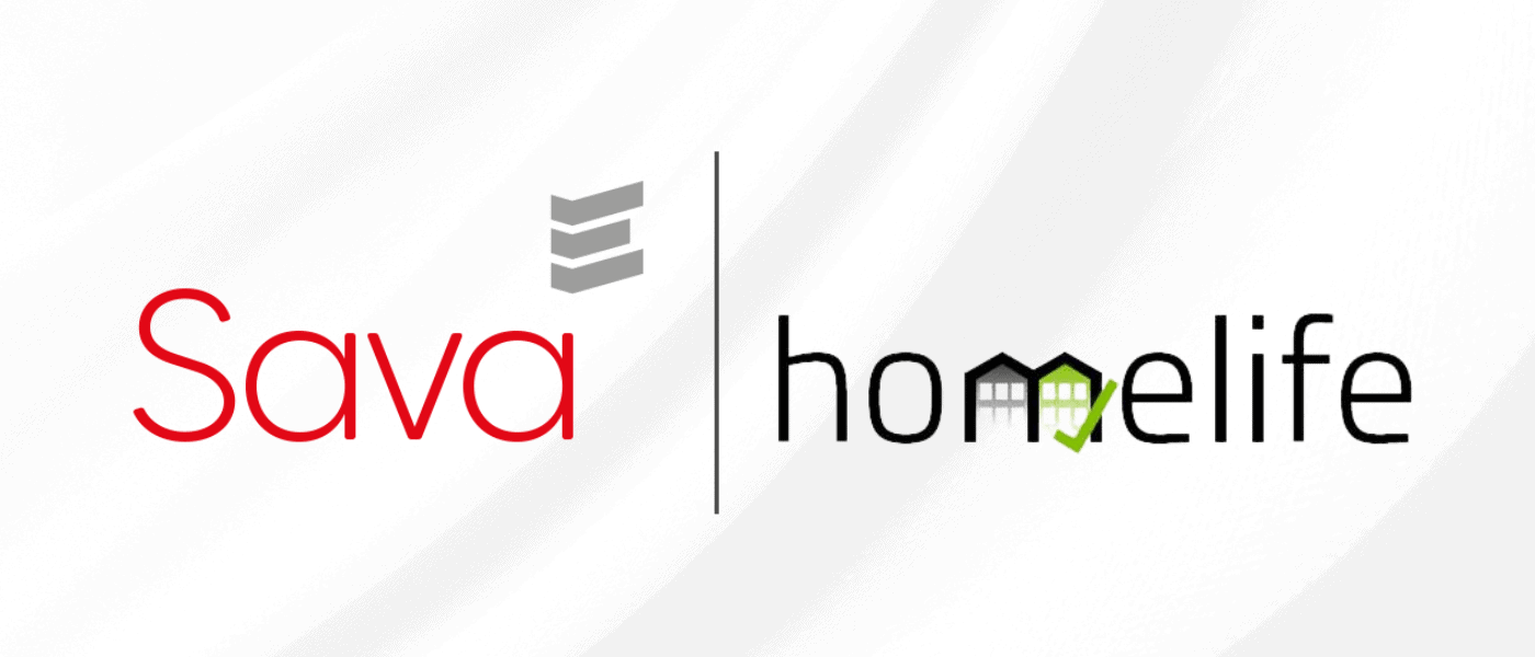Image shows Sava and Homelife logos representing their new partnership.